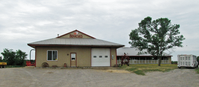 The new dairy barn, built in 1997. 